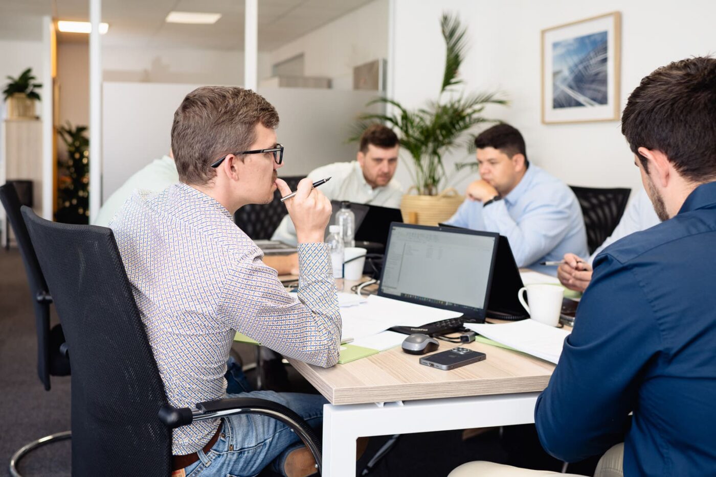 people at work in corporate photo shoot